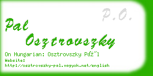 pal osztrovszky business card